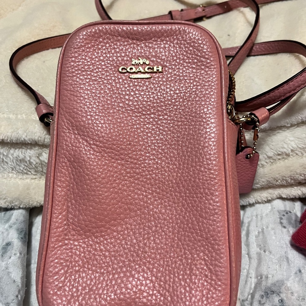 Coach pink north south crossbody